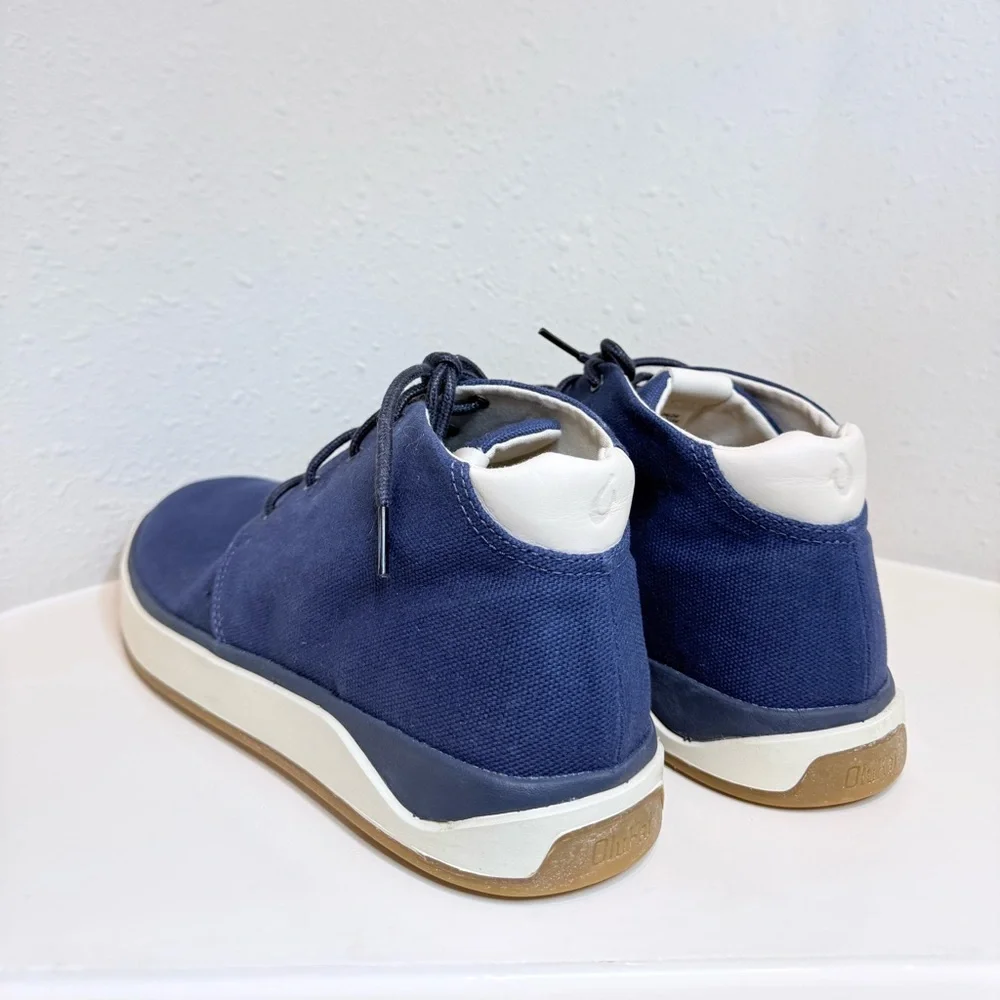 OluKai Papaku Men’s Navy Blue Canvas Chukka Boots Size 10.5 NEW